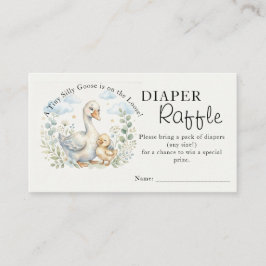 Een kleine dwaze gans is los Baby Shower Informatiekaartje