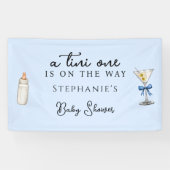 Een kleine een de weg Blue Martini Baby shower Spandoek (Horizontaal)
