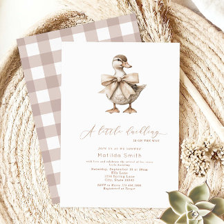 Een kleine eendje Baby shower uitnodiging