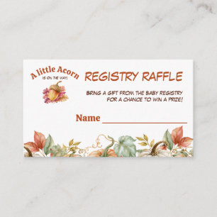 Een Kleine Eikel Baby Shower Registratie Loterij Informatiekaartje