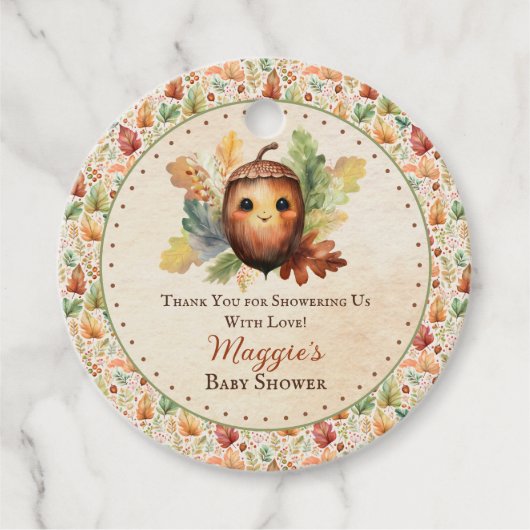 Een Kleine Eikel Fall Baby Shower Bedankjes Labels (Voorkant)