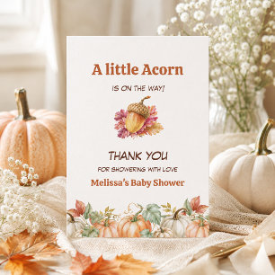 Een Kleine Eikel Herfst Baby Shower Bedankkaart