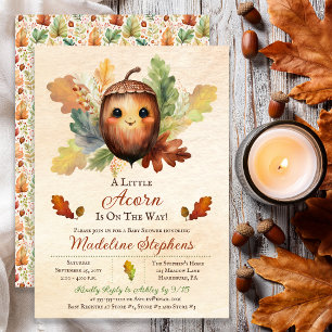 Een Kleine Eikel Herfst Baby Shower Kaart