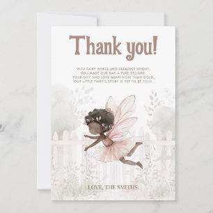 "Een kleine fee is onderweg" Baby shower Bedankkaart