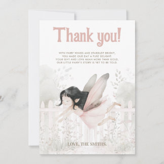 "Een kleine fee is onderweg" Baby shower Bedankkaart