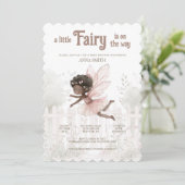 "Een kleine fee is onderweg" Baby shower Kaart (Staand voorkant)