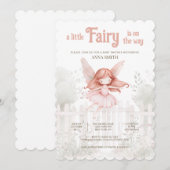 "Een kleine fee is onderweg" Baby shower Kaart (Voorkant / Achterkant)