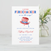 Een kleine Firecracker 4 juli Baby shower Kaart (Staand voorkant)