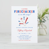 Een kleine Firecracker 4 juli Baby shower Kaart (Staand voorkant)