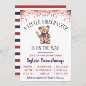 Een kleine Firecracker is op weg! Baby Shower Kaart (Voorkant / Achterkant)
