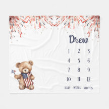 Een kleine Firecracker Teddy Bear Baby Milestone