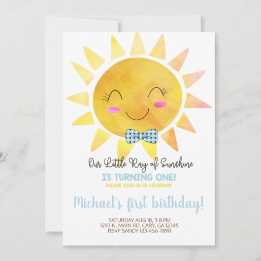 Een kleine foto van de verjaardagsuitnodiging van  kaart (Voorkant)