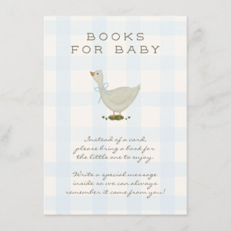 Een Kleine Gans Jongens Baby Shower Boeken voor Ba Informatiekaartje