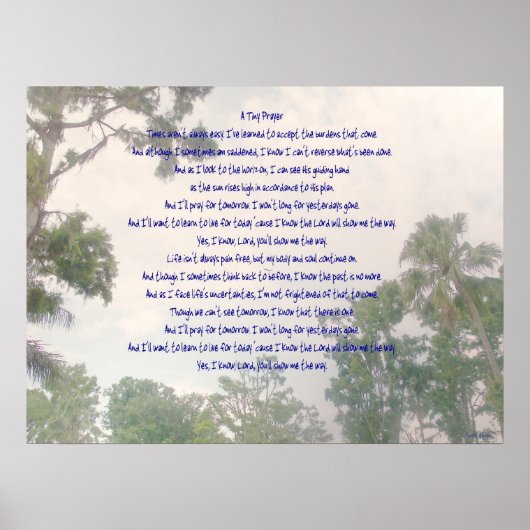 Een kleine gebedsafdruk poster (Voorkant)