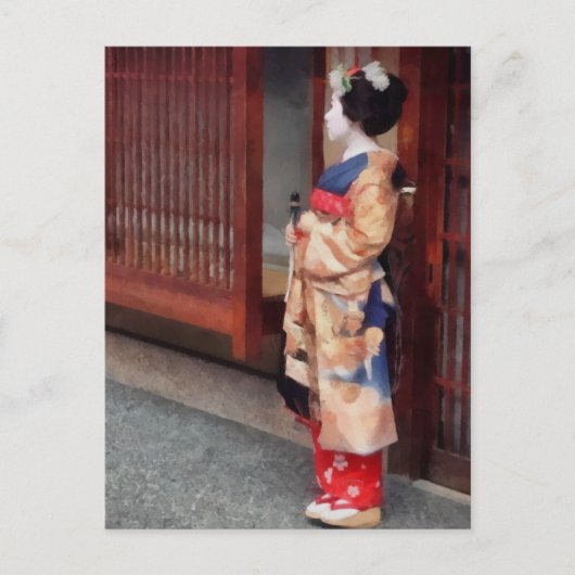 Een kleine Geisha Art Briefkaart (Voorkant)