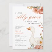 Een kleine Gekke Goose Girl Baby shower Uitnodigin Kaart (Voorkant)