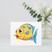Een kleine gele vis briefkaart (Staand voorkant)