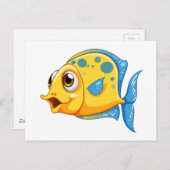 Een kleine gele vis briefkaart (Voorkant / Achterkant)