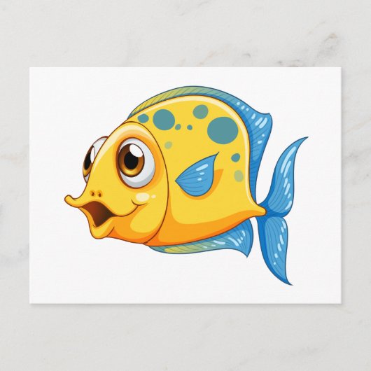 Een kleine gele vis briefkaart (Voorkant)