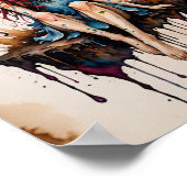 Een kleine gevleugelde fee in waterverf op perkame poster (Hoek)