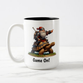 Een kleine Gnome Warrior poseren met zijn schildpa Tweekleurige Koffiemok