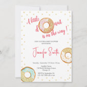 Een kleine gouden donut baby shower uitnodiging (Voorkant)