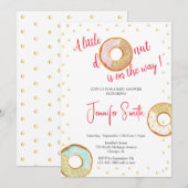 Een kleine gouden donut baby shower uitnodiging (Voorkant / Achterkant)