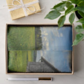 Een kleine grijze en bruine Barn in een bloemveld Tissuepapier (Geschenk)