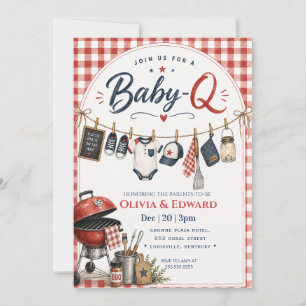 Een Kleine Griller Is Op Weg Baby-Q Baby Shower Kaart