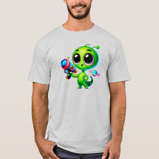 Een kleine groene buitenaardse man t-shirt (Voorkant)