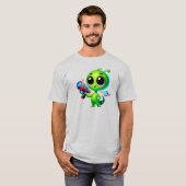 Een kleine groene buitenaardse man t-shirt (Voorkant volledig)