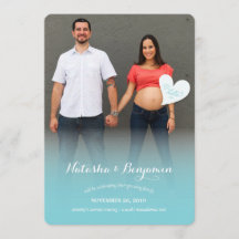 Een kleine Hallo Blue Pregnancy Foto Aankondiging