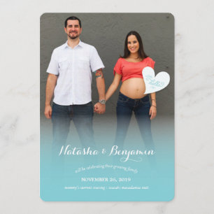 Een kleine Hallo Blue Pregnancy Foto Aankondiging