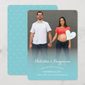 Een kleine Hallo Blue Pregnancy Foto Aankondiging (Voorkant / Achterkant)