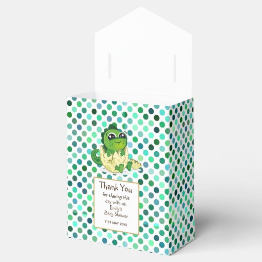 Een kleine Hatchling DINOSAUR Baby shower Partij Bedankdoosjes (Geopend)