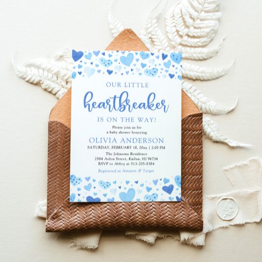 Een kleine Heartbreaker Blue Valentijn Baby shower Kaart