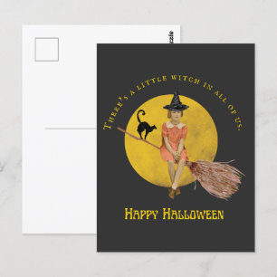 Een kleine heks in ons allemaal Halloween Briefkaart