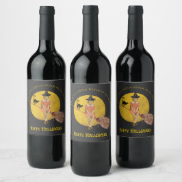 Een kleine heks in ons allemaal Halloween Wijn Etiket