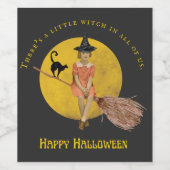 Een kleine heks in ons allemaal Halloween Wijn Etiket (Enkel label)