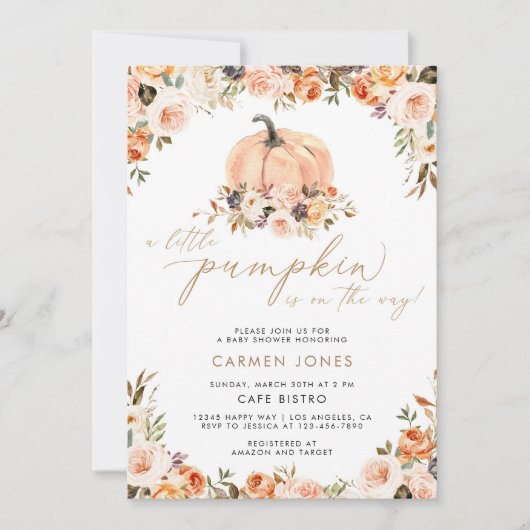 Een kleine Herfst Baby shower-uitnodiging Kaart (Voorkant)