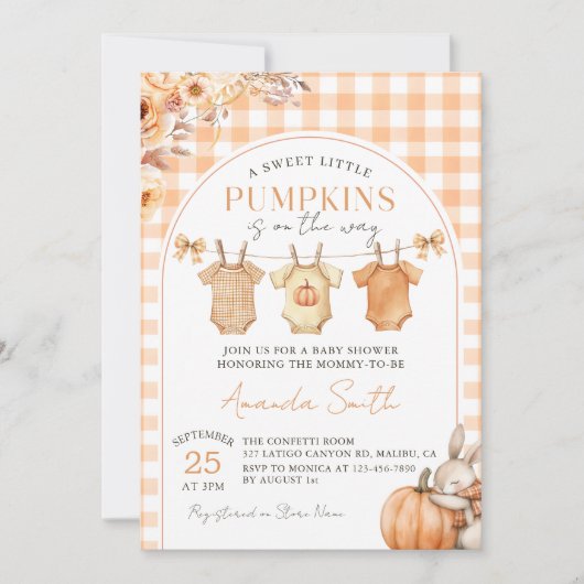 Een kleine Herfst Baby shower-uitnodiging Kaart (Voorkant)