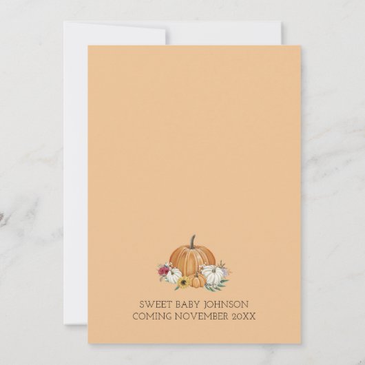 Een kleine Herfst Baby shower-uitnodiging Kaart (Achterkant)