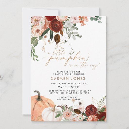 Een kleine Herfst Baby shower-uitnodiging Kaart (Voorkant)