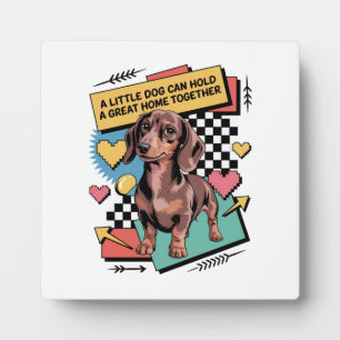 Een kleine hond kan een groot huis bij elkaar houd fotoplaat