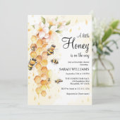 Een Kleine Honing Bij Baby Shower Kaart (Staand voorkant)
