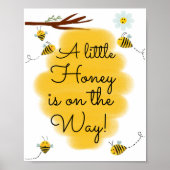 Een kleine honing is onderweg | Baby shower van bi Poster (Voorkant)