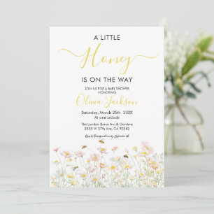 Een kleine honing is onderweg naar het Baby shower Kaart