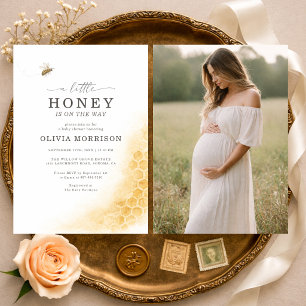 Een Kleine Honingbij Foto Baby Shower Kaart
