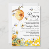 Een kleine honingbij zonnebloem Baby shower Kaart (Voorkant)