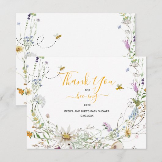 Een kleine honingbijenbloem Dank je wel Bedankkaart (Voorkant / Achterkant)